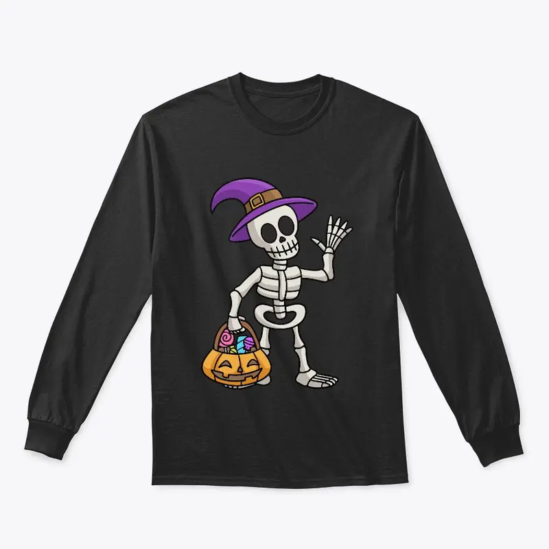 Halloween Skeleton with pumpkin basket