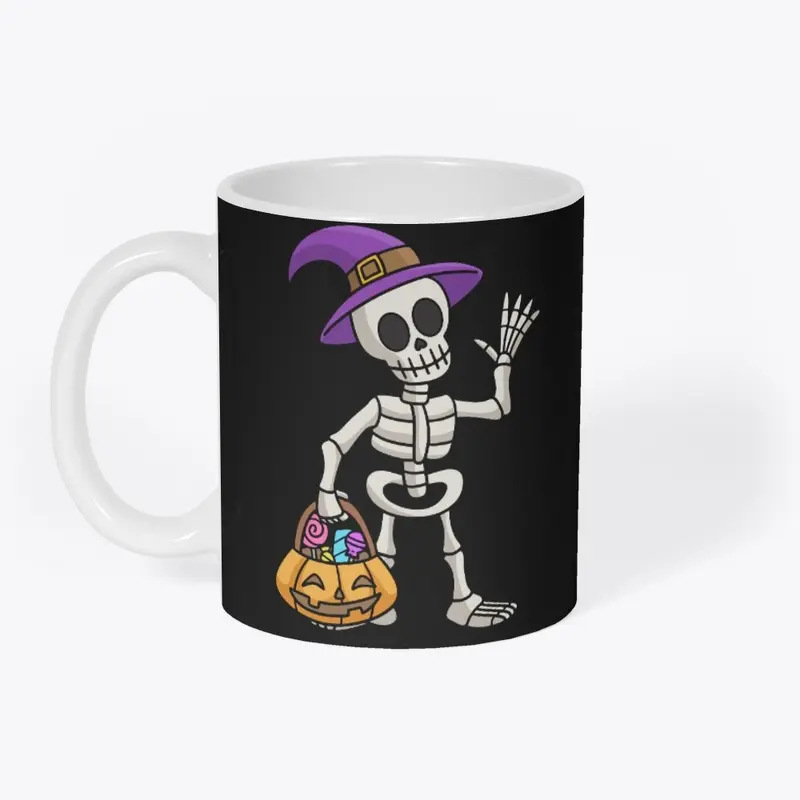 Halloween Skeleton with pumpkin basket